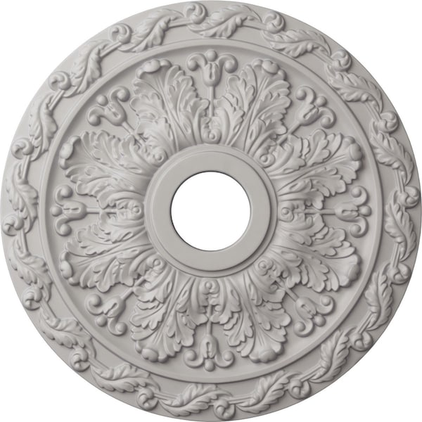 Ekena Millwork Spring Leaf Medallion (Canopies up to 5 5/8"), 19 7/8"OD x 3 5/8"ID x 1 1/4"P, Ultra Pure White CM19SPUWF - main
